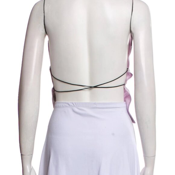 Maryam Nassir Zadeh Purple Square Neckline Backless + Sleeveless Top - Picture 3 of 7